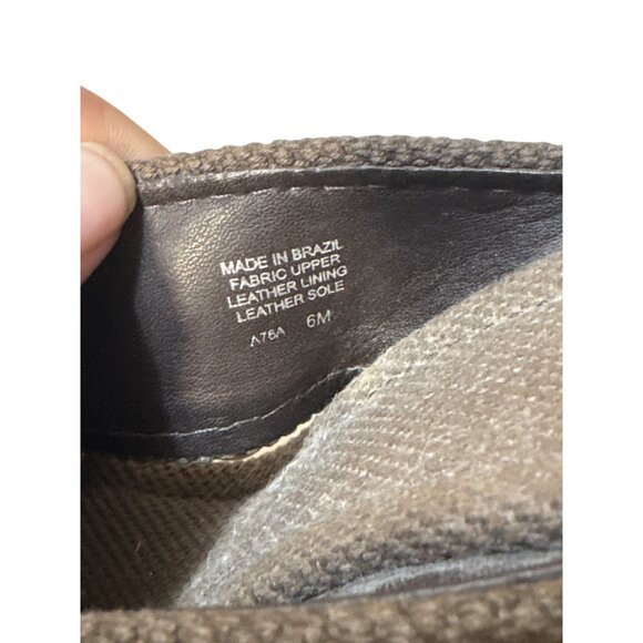 Tory Burch 6 Brown Canvas Cross Strap Espadrille Wedge Sandals Made In Brazil - Picture 2 of 8